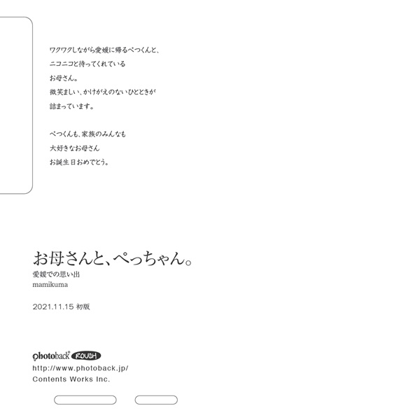 フォトブック ジャケット裏