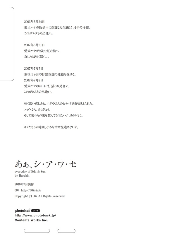 フォトブック ジャケット裏