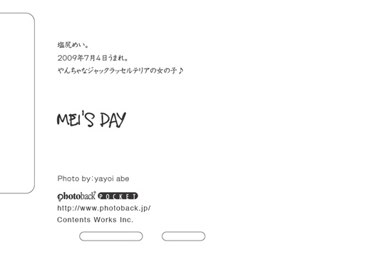 フォトブック ジャケット裏