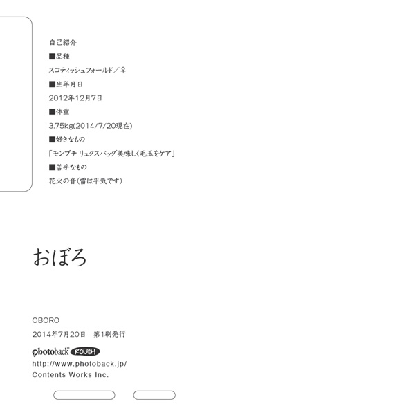 フォトブック ジャケット裏